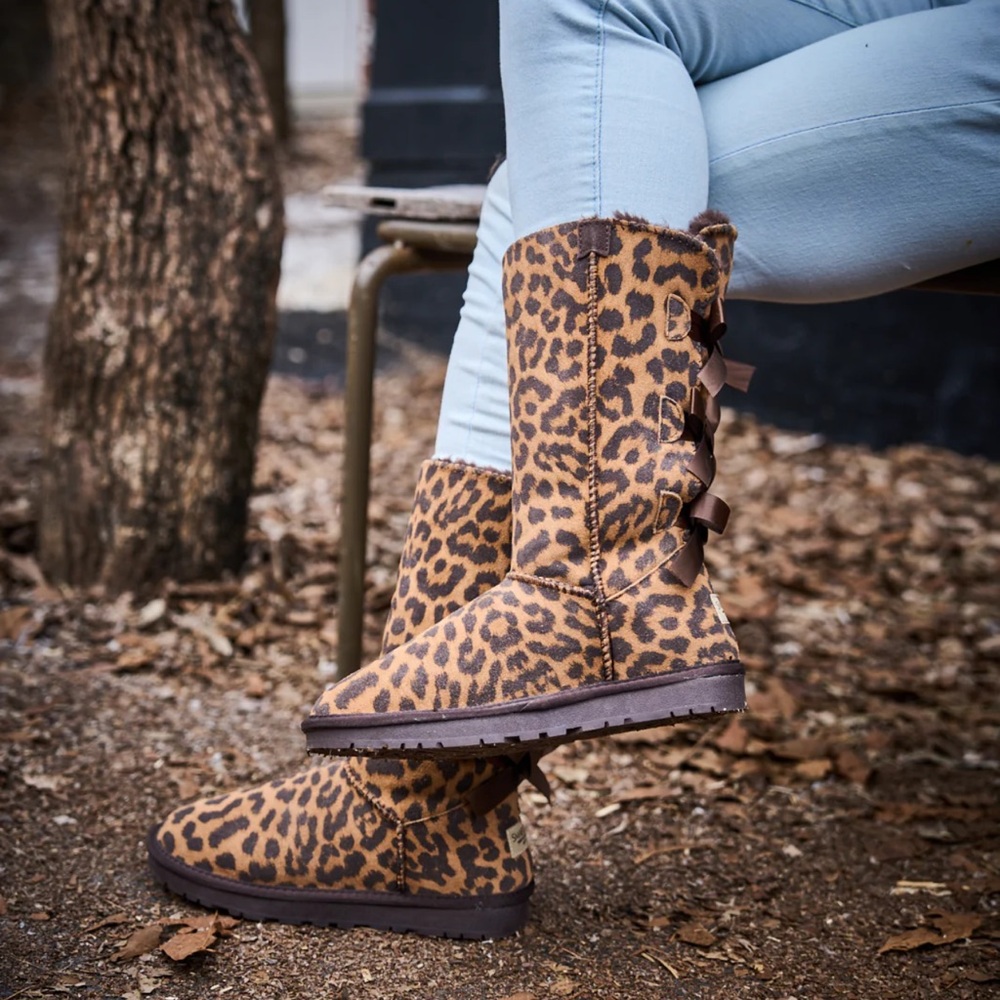Leopard Print Women's Custom Ordered Tall Ugg Boots - Picture 7 of 8